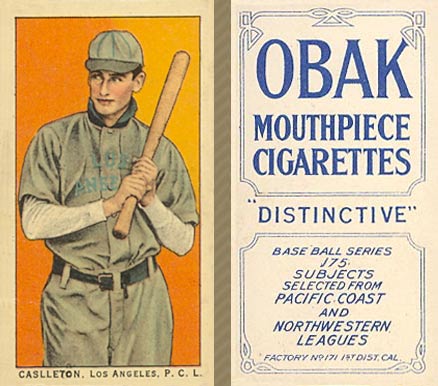 1910 Obak Caslleton, Los Angeles, P.C.L. # Baseball Card