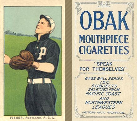 1910 Obak Fisher. Portland. P.C.L. # Baseball Card