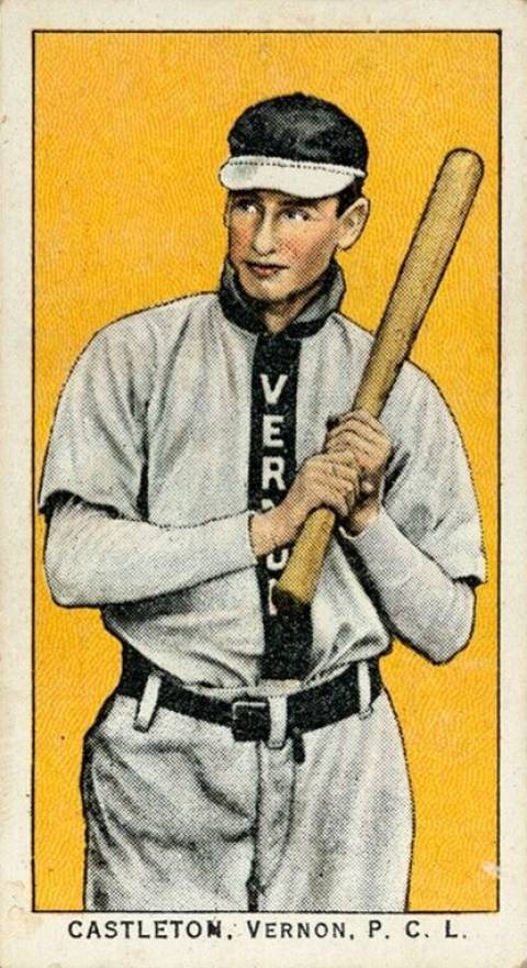 1911 Obak Red Back Castleton, Vernon, P.C.L. # Baseball Card