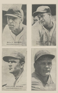 1937 Four-on-one Exhibits Weber/Kelly/Moses/Johnson # Baseball Card