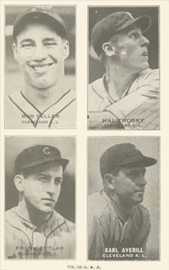 1937 Four-on-one Exhibits Feller/Trosky/Pytlak/Averill # Baseball Card