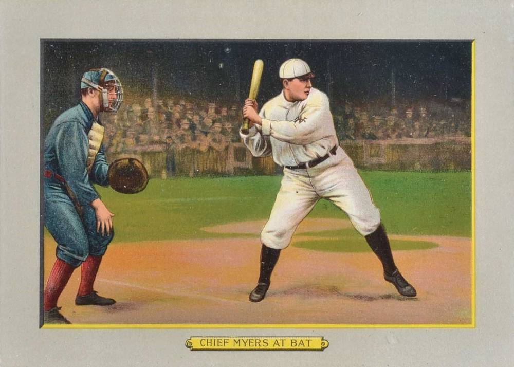 1911 Turkey Reds CHIEF MYERS AT BAT #50 Baseball Card