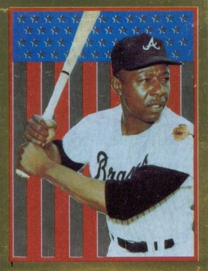 1983 O-Pee-Chee Stickers Hank Aaron #1 Baseball Card