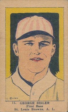 1923 Strip Card George Sisler #11 Baseball Card