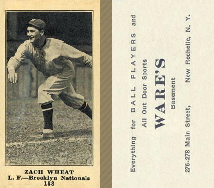 1916 Wares Zach Wheat #188 Baseball Card