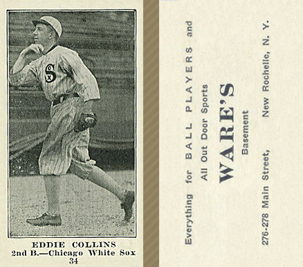 1916 Wares Eddie Collins #34 Baseball Card