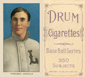 1909 White Borders Drum 350 Thielman, Louisville #482 Baseball Card