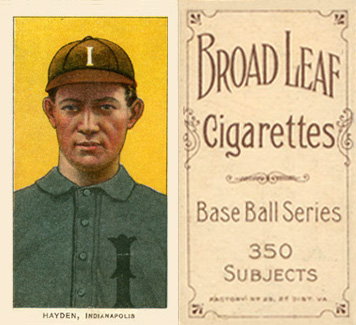 1909 White Borders Broadleaf 350  Hayden, Indianapolis #207 Baseball Card