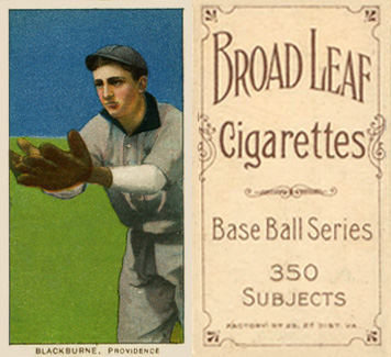 1909 White Borders Broadleaf 350  Blackburne, Providence #42 Baseball Card