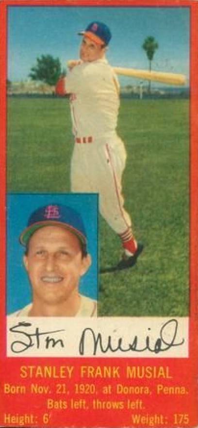 1955 Hunter Wieners Cardinals-Hand Cut Stan Musial # Baseball Card