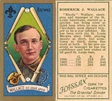 1911 Gold Borders Drum Bobby Wallace #207 Baseball Card