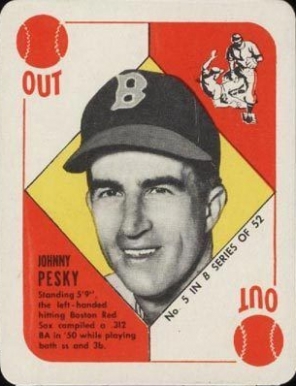 1951 Topps Blue Backs Johnny Pesky #5 Baseball Card