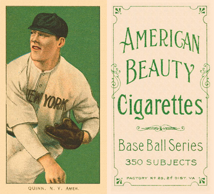 1909 White Borders American Beauty Frame Quinn, N.Y. Amer. #402 Baseball Card