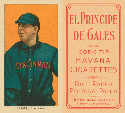 1909 White Borders El Principe De Gales Gasper, Cincinnati #186 Baseball Card