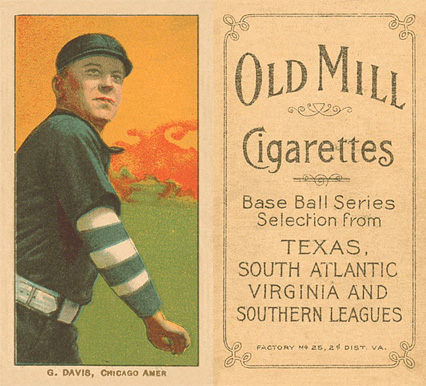 1909 White Borders Old Mill G. Davis, Chicago Amer. #120 Baseball Card