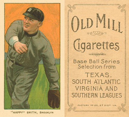 1909 White Borders Old Mill "Happy" Smith, Brooklyn #450 Baseball Card