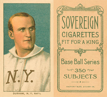 1909 White Borders Sovereign Durham, N.Y. Nat'L #156 Baseball Card