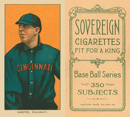 1909 White Borders Sovereign Gasper, Cincinnati #186 Baseball Card