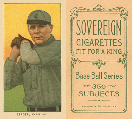 1909 White Borders Sovereign Berger, Cleveland #37 Baseball Card