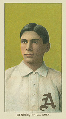 1909 White Borders Ghosts, Miscuts, Proofs, Blank Backs & Oddities Bender, Phila. Amer. #34 Baseball Card