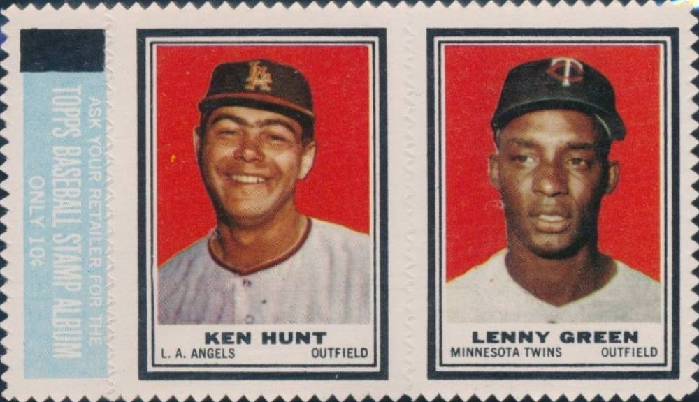 1962 Topps Stamp Panels Ken Hunt/Lenny Green # Baseball Card