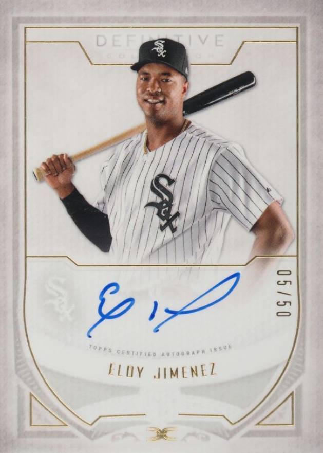 2019 Topps Definitive Collection Definitive Rookie Autographs Eloy Jimenez #ELJ Baseball Card