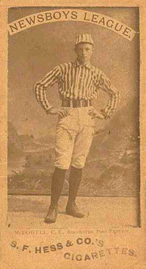 1888 S.F. Hess Newsboys League (Minors) McDowell, C.F. Rochester Post Express #36 Baseball Card