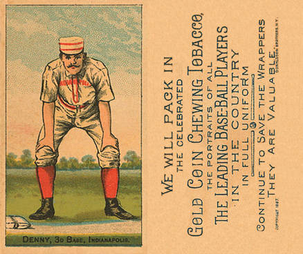 1887 Buchner Gold Coin Jerry Denny # Baseball Card