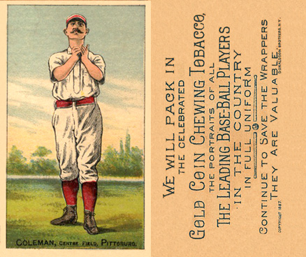 1887 Buchner Gold Coin John Coleman # Baseball Card