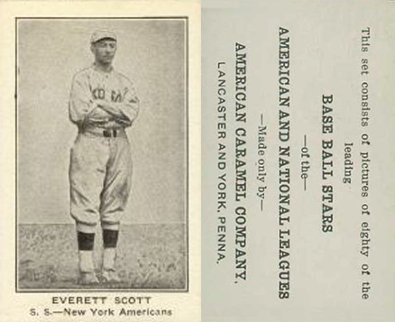 1921 American Caramel--Series of 80 Everett Scott # Baseball Card