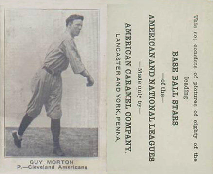 1921 American Caramel--Series of 80 Guy Morton # Baseball Card