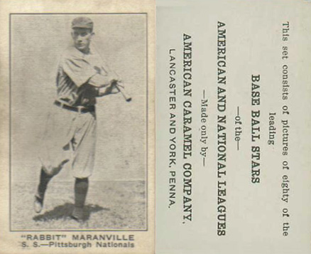 1921 American Caramel--Series of 80 Rabbit Maranville # Baseball Card