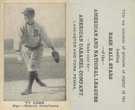 1921 American Caramel--Series of 80 Ty Cobb # Baseball Card