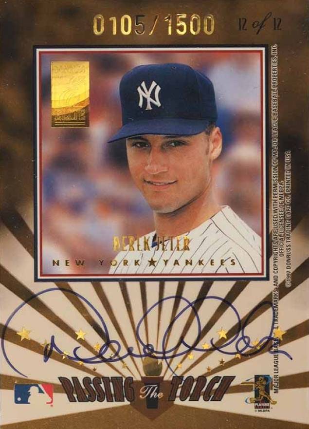 1997 Donruss Elite Passing the Torch Derek Jeter/Ozzie Smith #12 Baseball Card