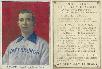 1910 Tip Top Bread Tom Leach # Baseball Card