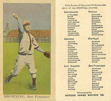 1911 Pacific Coast Biscuit Browning # Baseball Card