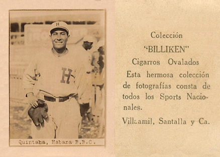 1923 Billiken Quintana, Habana B.B.C. # Baseball Card