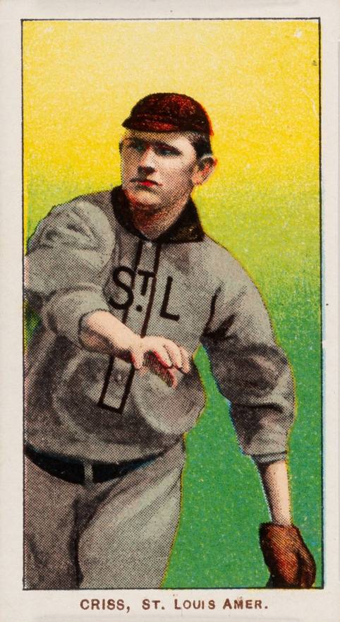 1909 White Borders Piedmont 350  Criss, St. Louis Amer. #115 Baseball Card