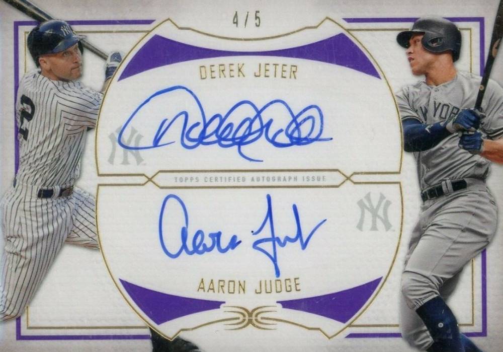 2019 Topps Definitive Collection Dual Autograph Collection Aaron Judge/Derek Jeter #JJ  Baseball Card