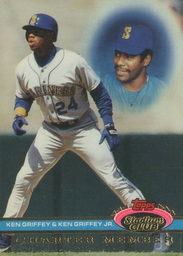 1991 Stadium Club Charter Member Ken Griffey Jr. & Sr. # Baseball Card