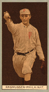 1912 Brown Backgrounds Broadleaf Arthur Rasmussen #154 Baseball Card