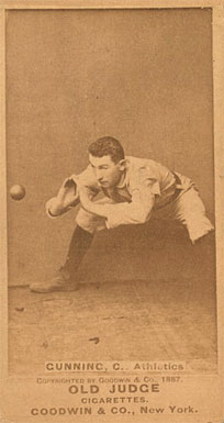 1887 Old Judge Gunning, C., Athletics #204-1a Baseball Card