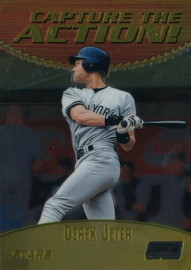 2000 Stadium Club Chrome Capture the Action Derek Jeter #CA8 Baseball Card