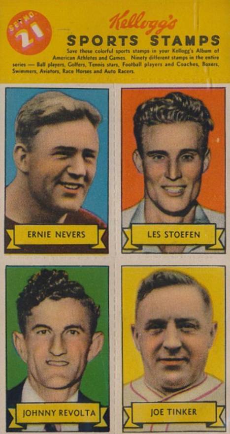 1937 Kellogg's Pep Sports Stamps Nevers/Stoefen #21 Baseball Card