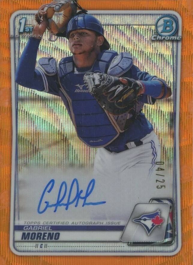 2020  Bowman Chrome Prospect Autographs Gabriel Moreno #CPAGM Baseball Card