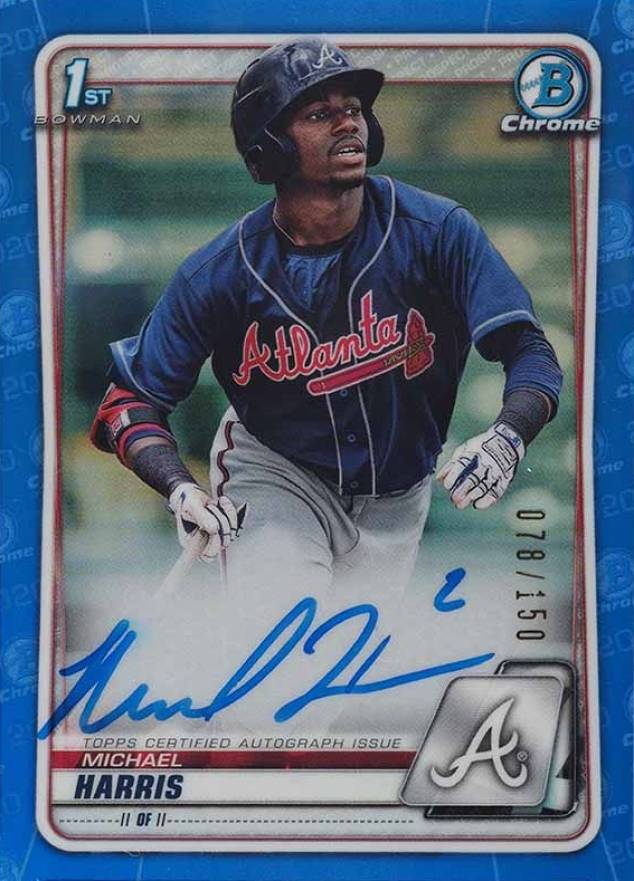 2020  Bowman Chrome Prospect Autographs Michael Harris #CPAMH Baseball Card