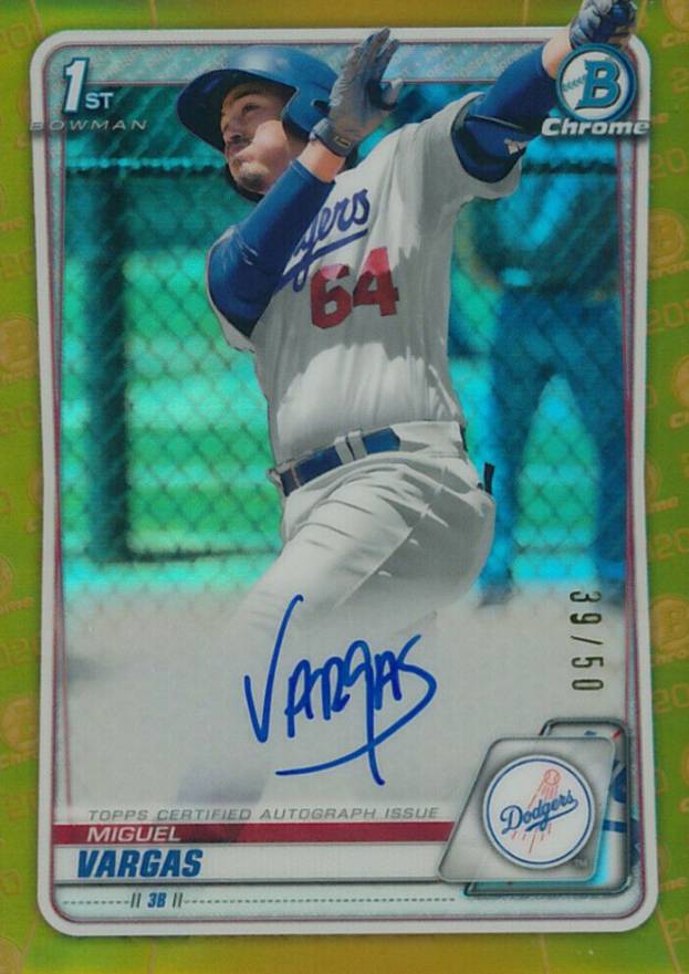 2020  Bowman Chrome Prospect Autographs Miguel Vargas #CPAMV Baseball Card