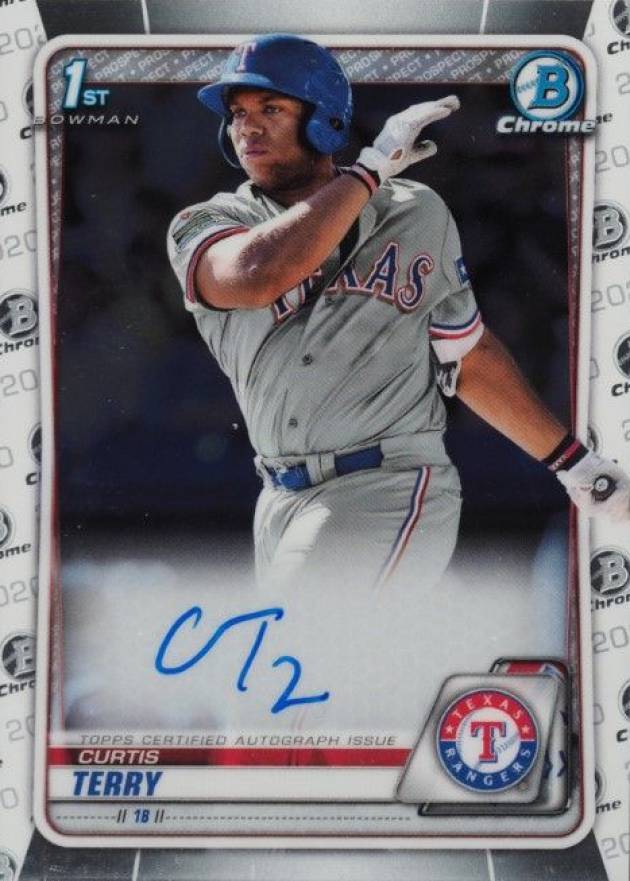 2020  Bowman Chrome Prospect Autographs Curtis Terry #CPACT Baseball Card