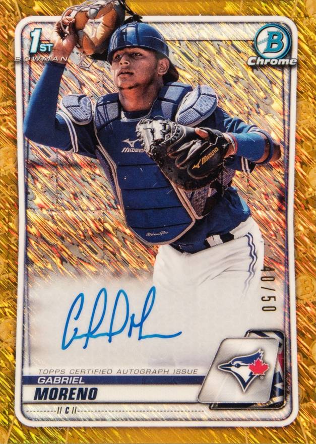 2020  Bowman Chrome Prospect Autographs Gabriel Moreno #CPAGM Baseball Card