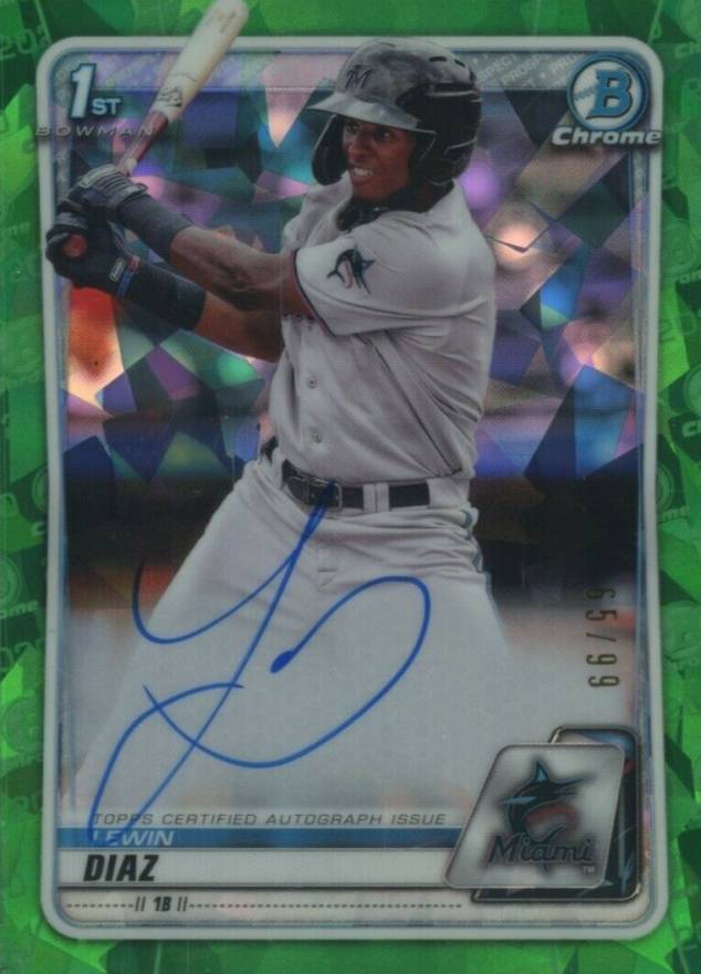 2020  Bowman Chrome Prospect Autographs Lewin Diaz #CPALD Baseball Card